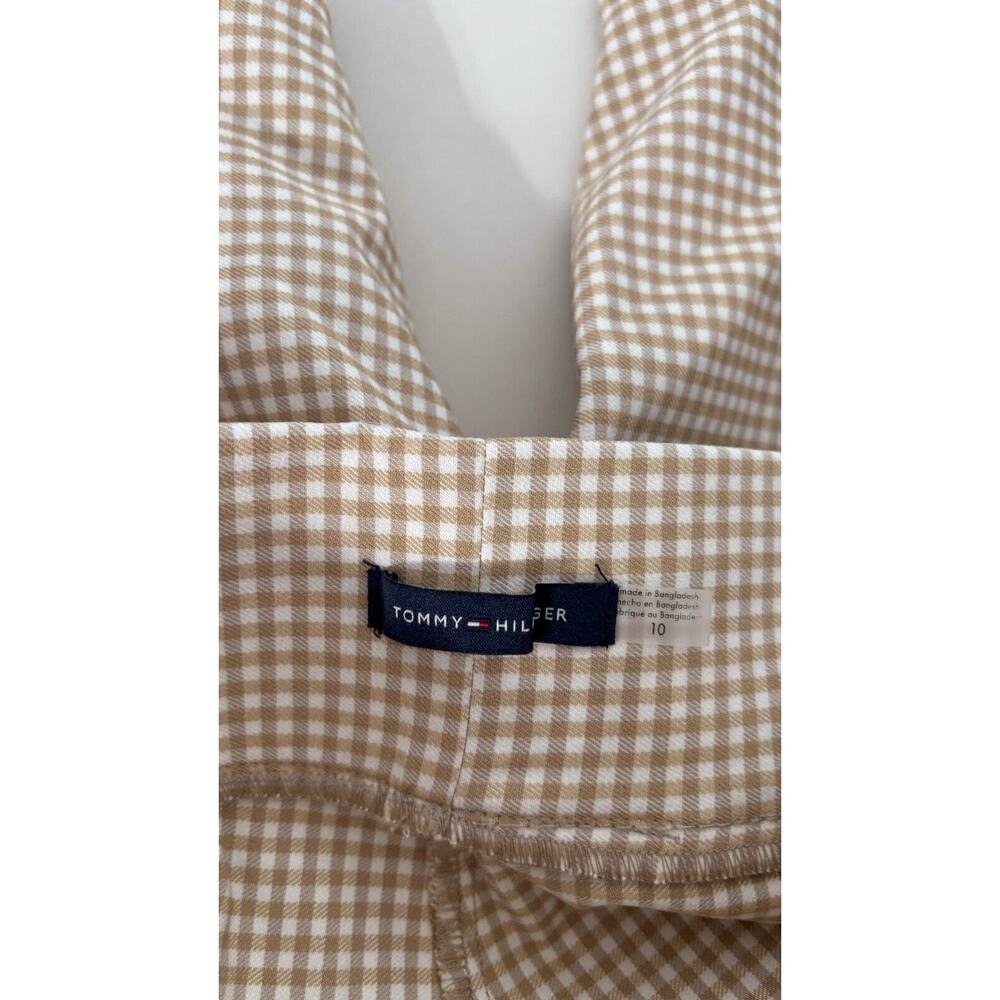 Tommy Hilfiger Womens Beige Gingham Stretch Pull On Shorts Size 10 NWT - Picture 9 of 10